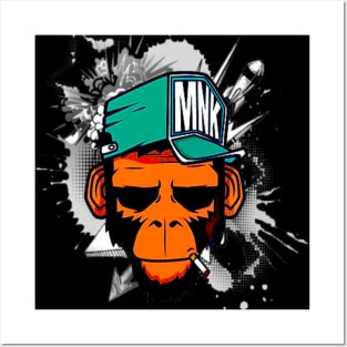 smoking monkey Posters and Art